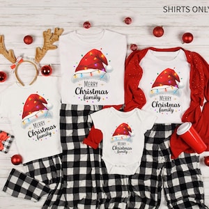 Matching Family Christmas T-Shirts: Santa Hat, Merry Christmas