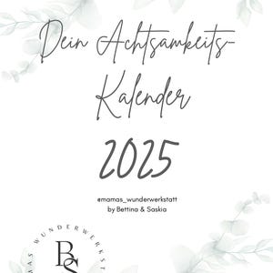 Mindfulness calendar 2025, monthly calendar, annual calendar, family calendar, couple calendar, wall calendar
