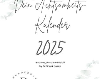 Mindfulness calendar 2025, monthly calendar, annual calendar, family calendar, couple calendar, wall calendar