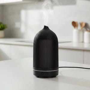 Electric Plastic Black Ribbed Aroma Diffuser
