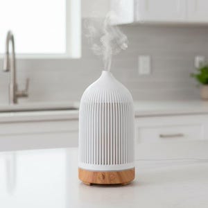 Elektro Kunststoff Weiß mit Holz-Effekt gerippten Aroma Diffusor