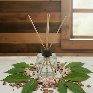 Sandalwood Patchouli Reed Diffuser: Warm, Earthy Fragrance (Glass Bottle)