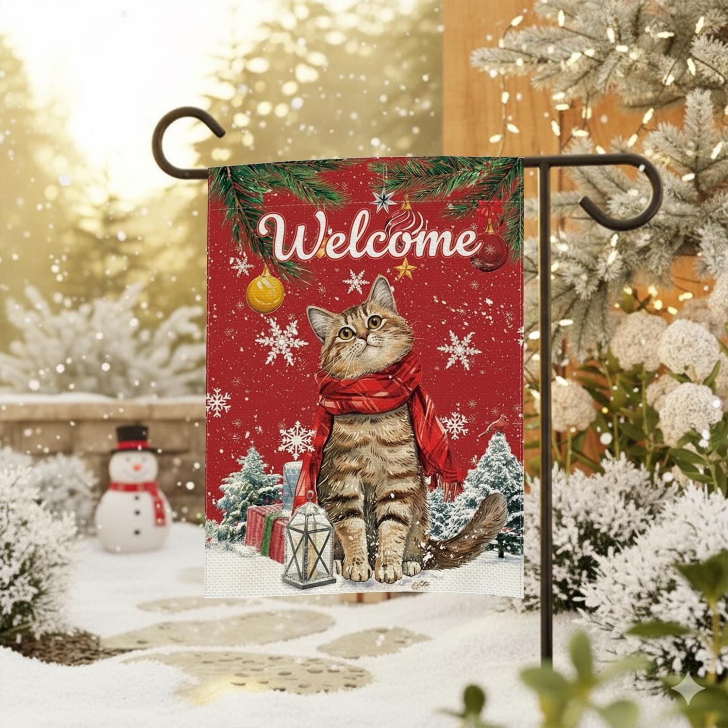 Discover Cat Christmas Garden Flag, Black Cat Yard Banner, Outdoor Holiday House Flag, Festive Pet Decor