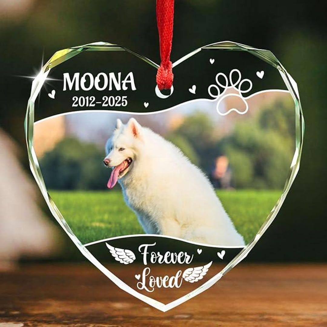 Personalized Dog Memorial Ornament 2025, Custom Photo Name Keepsake ...