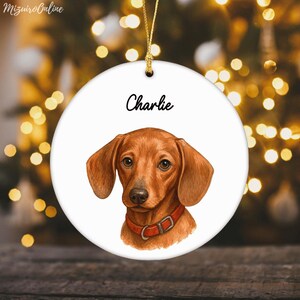 Custom Pet Photo Christmas Ornament,Personalized Dog or Cat Keepsake,Pet Portrait with Name,Pet Memorial Ornament,Holiday Gift for Pet Lover