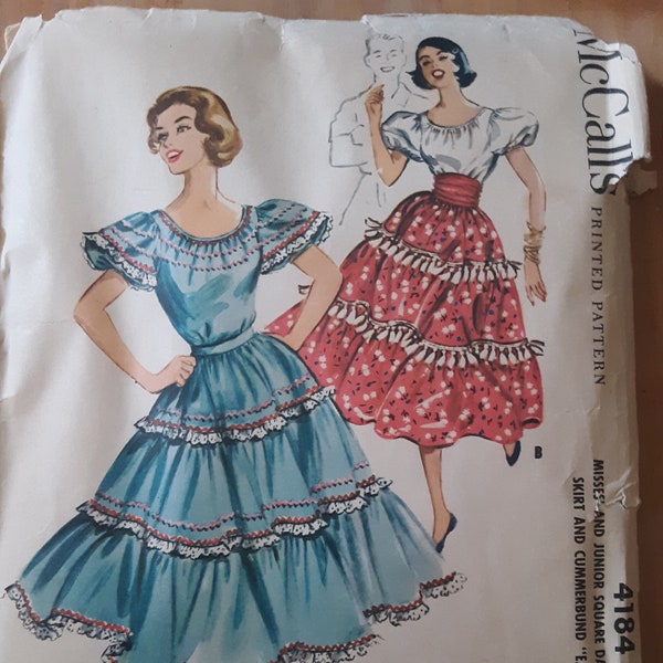 McCalls 4184 peasant dress vintage pattern