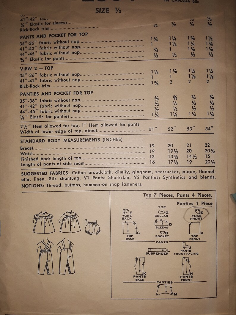 Advance 2904 toddler trousseau vintage pattern 1960s image 2