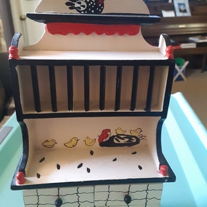 Doll house hutch with chickens