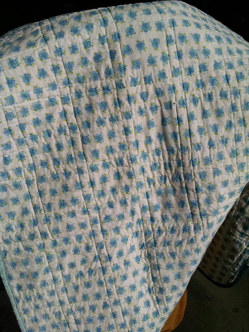 Blue green city quilt