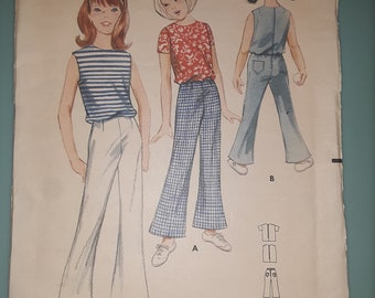 Butterick 3903 child bell bottom pants vintage pattern