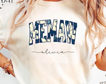 Custom Memaw Comfort Colors Shirt: Personalized Grandma Gift