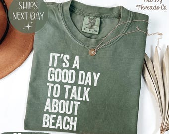 Camiseta de playa Comfort Colors, camiseta estampada para vacaciones de verano