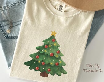 Comfort Colors Christmas Tree Shirt, Cozy Holiday Sweatshirt for Festive Winter Outfit