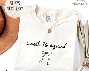 Comfort Colors Sweet 16 Squad Shirt, Birthday Party Apparel
