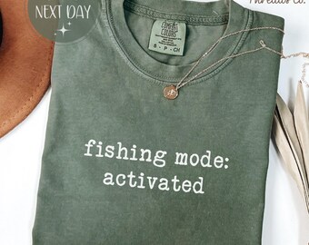Comfort Colors Fishing Mode Activated T-Shirt, Fisherman Gift