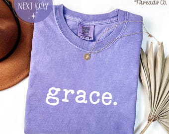 Camiseta cristiana Grace, camiseta inspiradora Comfort Colors
