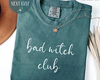 Comfort Colors Bad Witch Club Shirt - Funny Halloween Tee