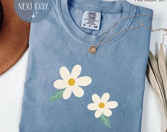 Daisy Comfort Colors T-Shirt: Wildflower Boho Cottagecore Floral Tee