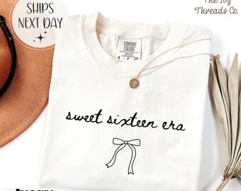 Comfort Colors Sweet Sixteen Era Shirt, 16th Birthday Party Tee