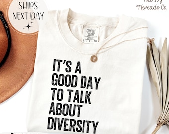 Camiseta Comfort Colors con cita sobre la diversidad, camiseta con mensaje de inclusión
