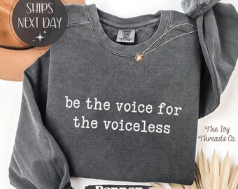 Camiseta "Sé la voz de los sin voz" de Comfort Colors®, sudadera "Sé la voz de los sin voz", regalo vegano, camiseta con mensaje "Defensa de los animales"