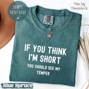 Comfort Colors® Wenn Sie denken, ich bin klein, sollten Sie mein Temper-Shirt sehen, lustiges kurzes Mädchen-T-Shirt, freches Einstellung-T-Stück, zierliches feisty Sweatshirt