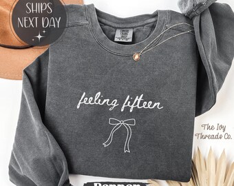Comfort Colors Feeling Fifteen Sweatshirt, Vintage Soft-Washed Birthday Apparel