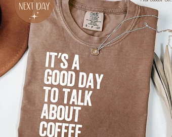 Camiseta Comfort Colors Coffee Talk, camiseta con estampado de espresso.