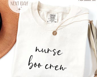 Maglietta Comfort Colors Nurse Boo Crew Halloween - Maglietta per la stagione spettrale