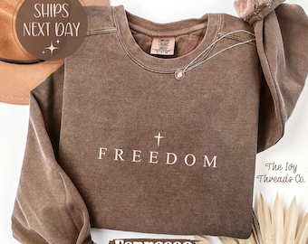 Comfort Colors® Cross Freedom Shirt: Cotton Unisex Christian Tee