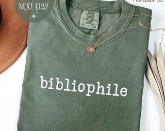 Comfort Colors Bibliophile T-Shirt, Book Lover Gift
