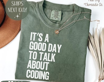 Camiseta Comfort Colors Coding, camiseta con cita para programadores, regalo para desarrolladores