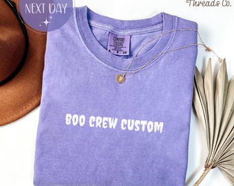 Comfort Colors Boo Crew Sweatshirt: Personalisiertes Halloween Matching Shirt