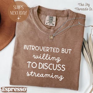 Introverted But Willing to Discuss Streaming Comfort Colors Shirt, Streamer Sweatshirt, Gaming Stream Tee