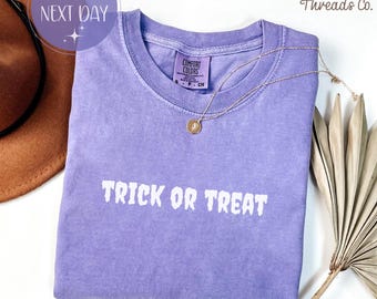 Comfort Colors Halloween Sweatshirt: Funny Ghost, Trick or Treat