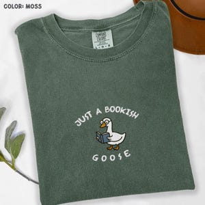 Embroidered Silly Goose Book Club Shirt - Comfort Colors Reader Tee
