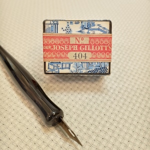 Gillott Quarter Gross 404 Small Pen Nib Box, Blue Willow Pattern, Handmade Authentic Reproduction, Joseph Gillott&#39;s, Collectible Nib Storage