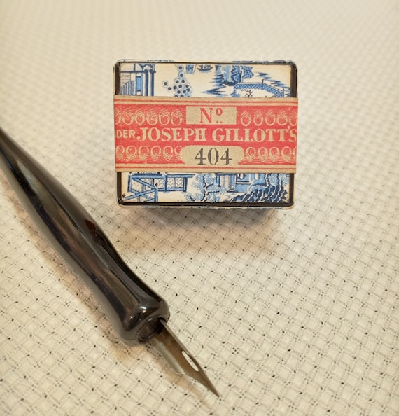 Gillott Quarter Gross 404 Small Pen Nib Box, Blue Willow  display picture 1