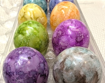 One Dozen Hand Painted Easter Eggs, 12 Pastel Colored Eggs, Décor Eggs, Pull Apart, Faux Marble Eggs, Persian Wedding Eggs, Sofreh Aghd, PA