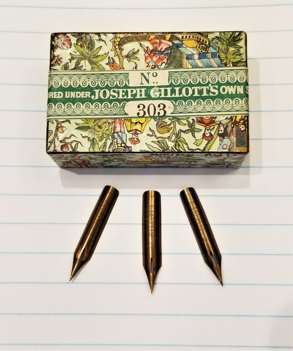 Joseph Gillott 303 Dip Pen Nibs, Set of 3, Genuine Antique Bronze, Double  Hand Grind, Dream Points, Calligraphy Supplies, Penmanship Tool 