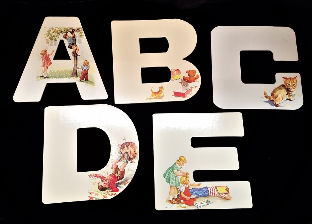 ABC Nursery Decor, Chipboard Letter Books, Baby Alphabet Letters, Alphabet Letter Books, 1950s