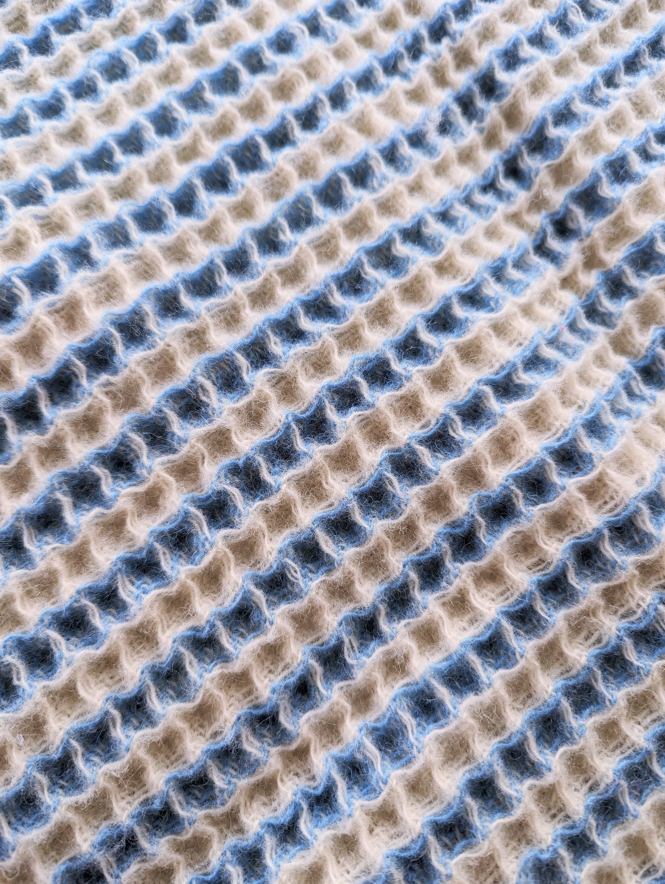 Pendleton Strip Pattern Pendleton Wool Blanket, Twin, Blue & White, Stripe Pattern, Waffle ...