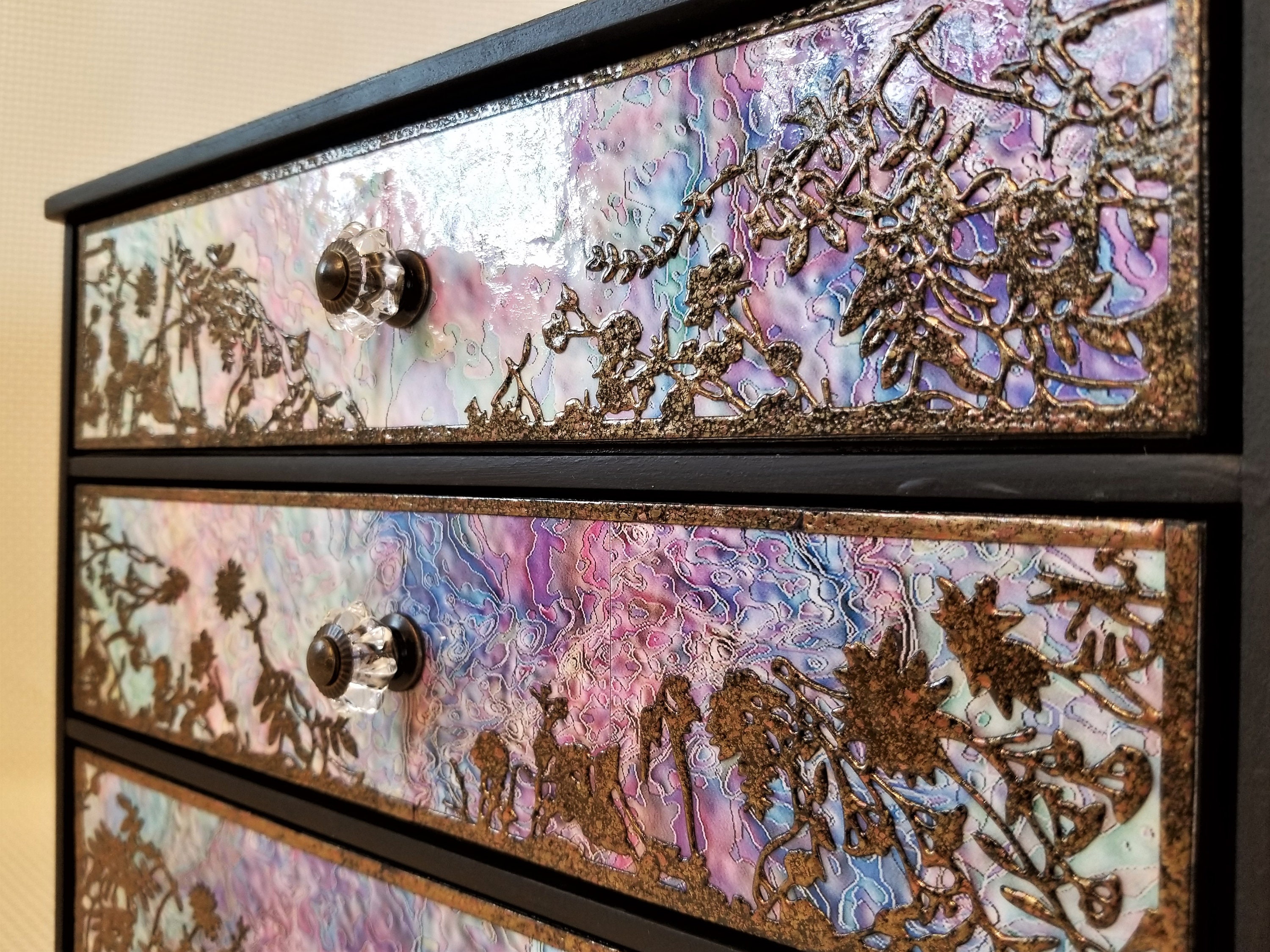Tiffany Style Stained Glass 3 Drawer Chest, Jewelry Chest, Calligraphy Pen & Ink Storage, Faux Slag Glass, Arts and Crafts Apothecary Chest - Etsy Tiffany Style Stained Glass 3 Drawer Chest, Jewelry Chest, Calligraphy Pen & Ink Storage, Faux Slag Glass, Arts and Crafts Apothecary Chest - Etsy