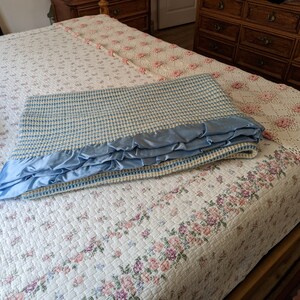 Pendleton Wool Blanket, Twin, Blue & White, Stripe Pattern, Waffle ...