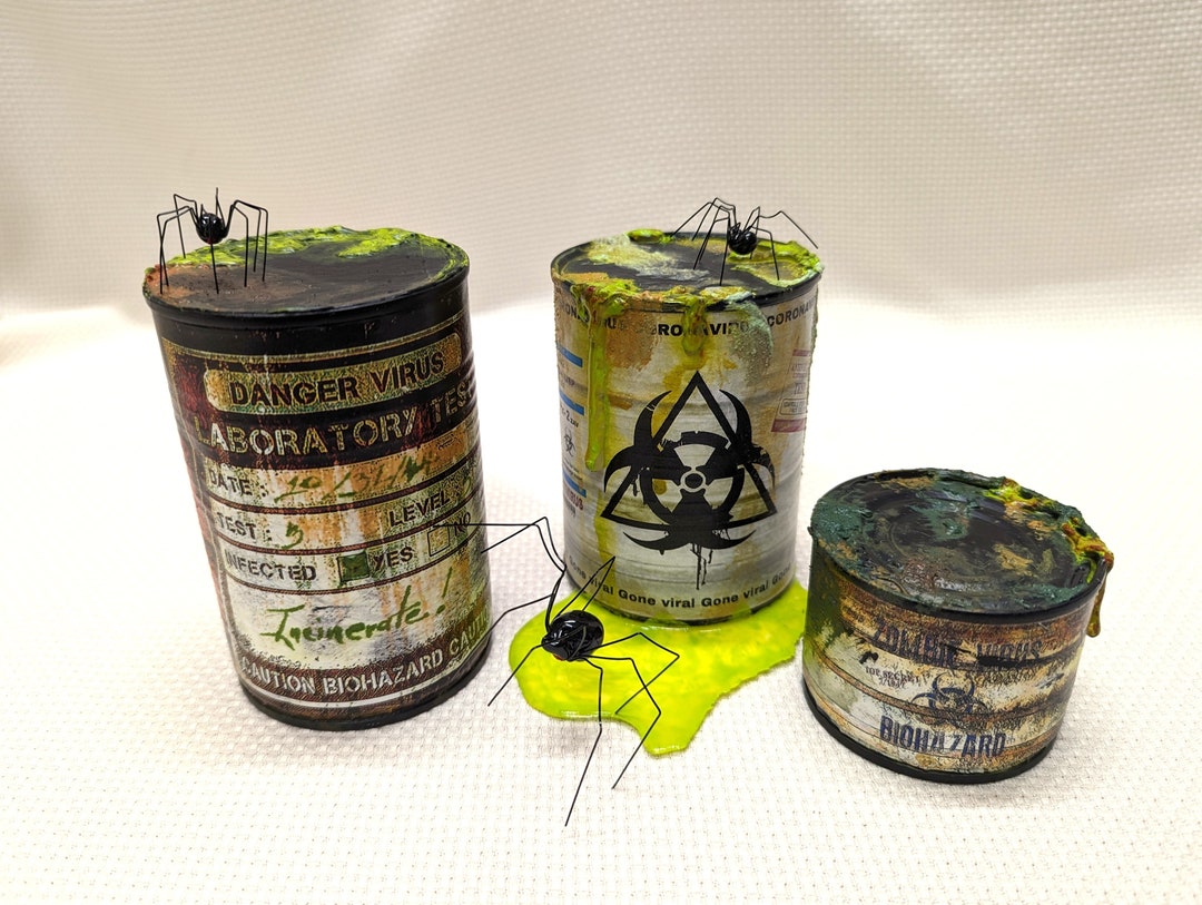 Toxic Waste 3 Drum Set, Different Sizes, Halloween Party Props