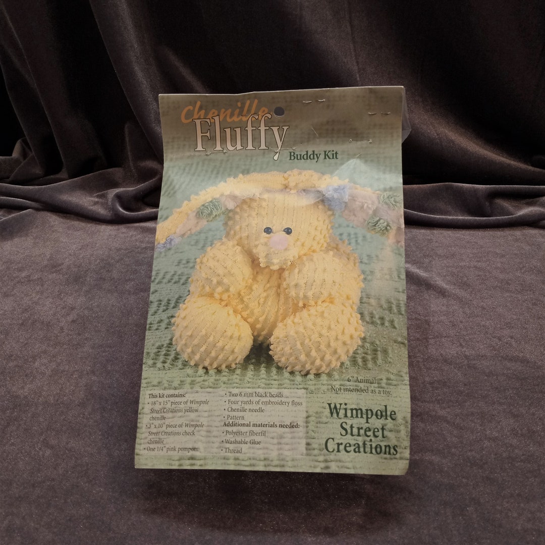 Chenille Fluffy Bunny, Wimpole Street Creations, Buddy Kit, CBKT-F ...