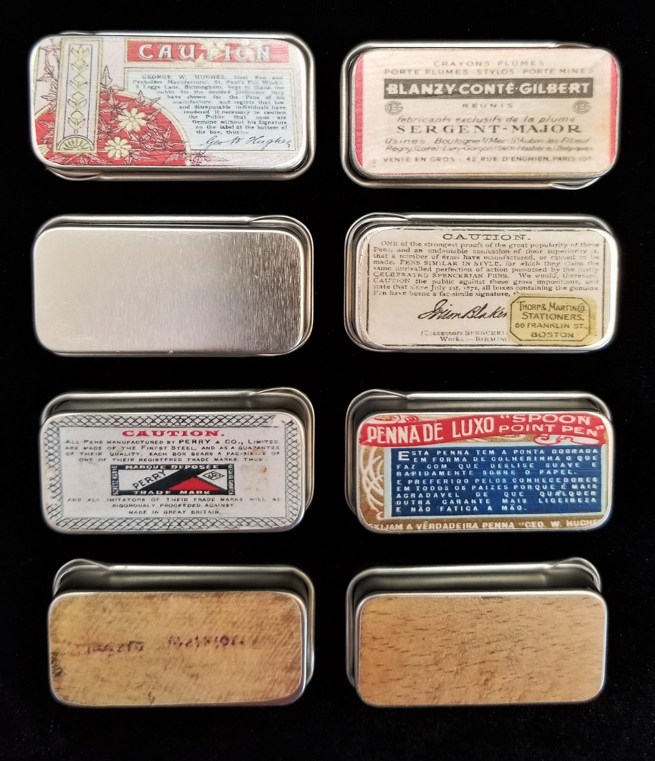 Pen Nib Tin Storage, 8 Varieties, Mixed English Maker Group ...