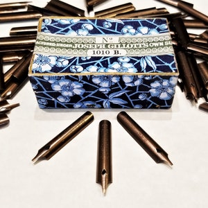 3 Joseph Gillott&#39;s 1010B Pen Nibs, gillott, Antique Nibs, Three Dip Pen Nibs, New Old Stock NOS, Collectible Nibs, Calligraphy, Penmanship