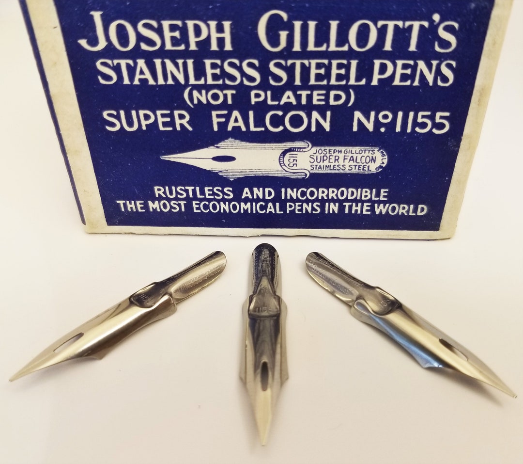 Joseph Gillott's Super Falcon 1155 Dip Pen Nibs, Set of 3, Genuine