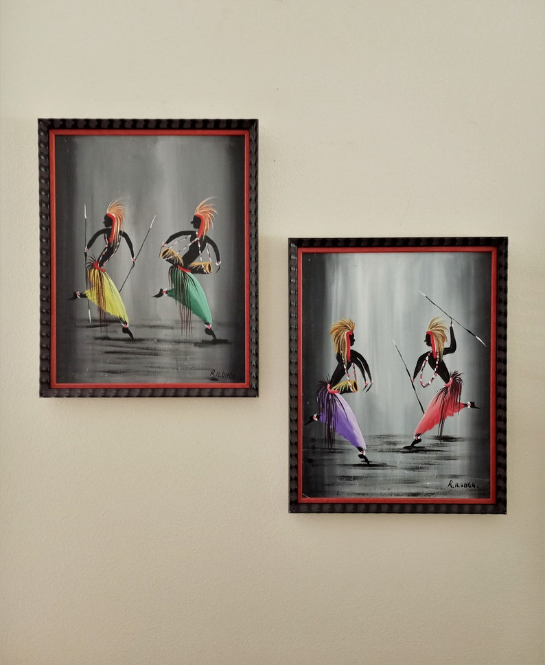 Pair Nairobi MCM Paintings Art Africa Kenya Art Framed Etsy